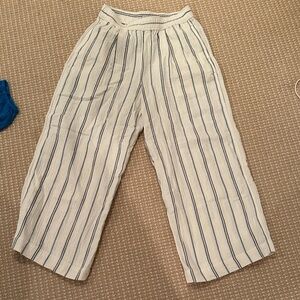 Madewell White and Blue Striped Pants